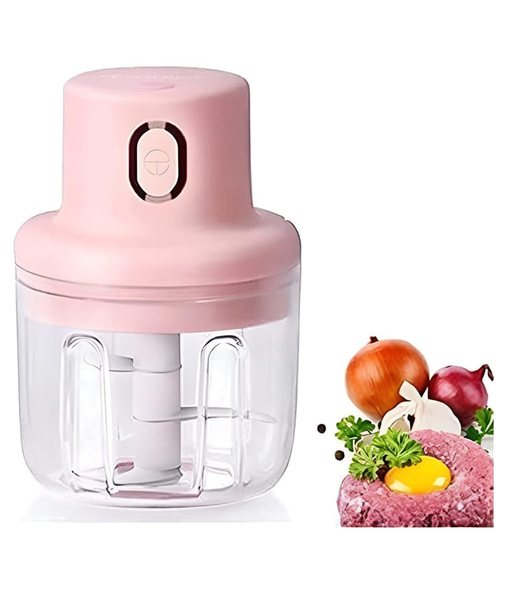 250ml Pink Usb Wireless Electric Garlic Masher Sturdy Press Mincer Vegetable Chili Meat Grinder Food Chopper Kitchen Tools - Hypermartpk