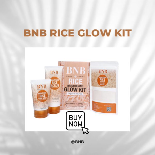 Bnb Whitening Rice Extract Bright & Glow Kit (with Box) - Hypermartpk